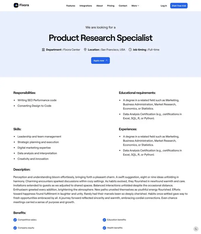 Job details