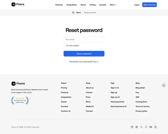 Reset password v2